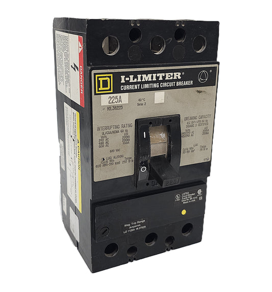 Square D KIL36225 Circuit Breaker – I-Limiter Series 3-Pole, 225 Amp, 600V AC, Bolt-On, KIL Frame, Current Limiting