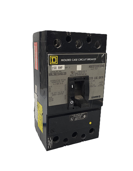 Square D KAL361506139 Circuit Breaker – Molded Case, Thermal Magnetic, Shunt Trip 3-Pole, 150 Amp, 600V AC / 250V DC, Bolt-On, KAL Frame