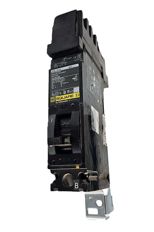 Square D FA14015B Circuit Breaker 1-Pole, 15 Amp, 240V AC, Type FA, Thermal Magnetic, Bolt-On Mount