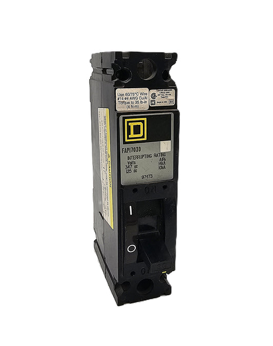 Square D FAP17030 Circuit Breaker 1-Pole, 30 Amp, 347V AC / 125V DC, Thermal Magnetic, FAP Frame, Unit Mount