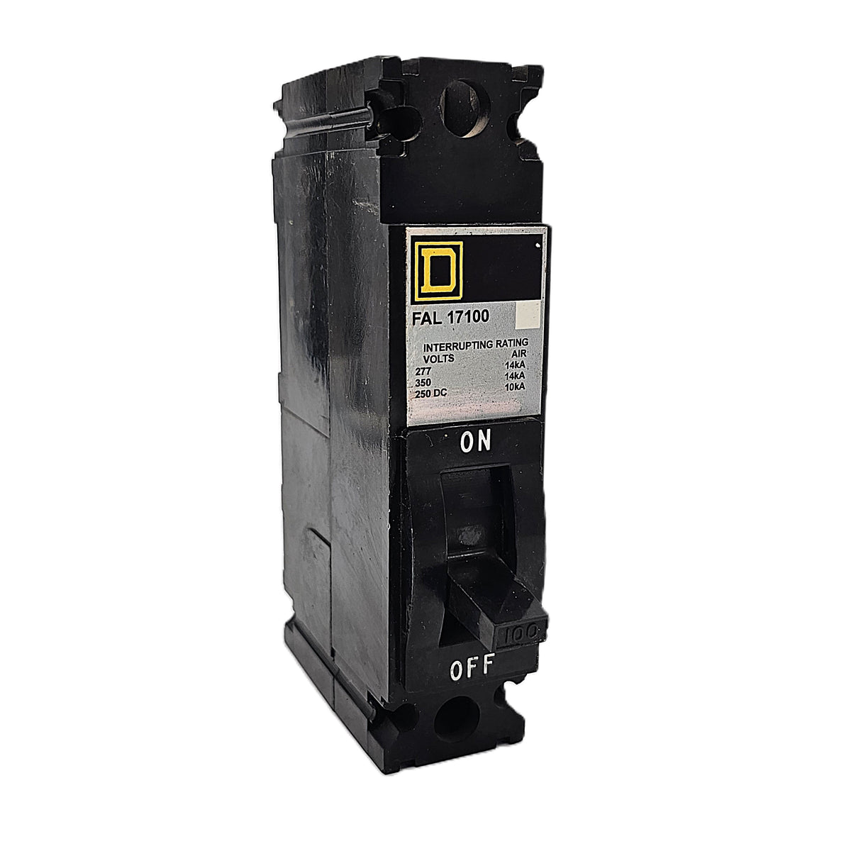 Square D FAL17100 Circuit Breaker 1-Pole, 100 Amp, 277V AC / 250V DC, Thermal Magnetic, FAL Frame, Unit Mount