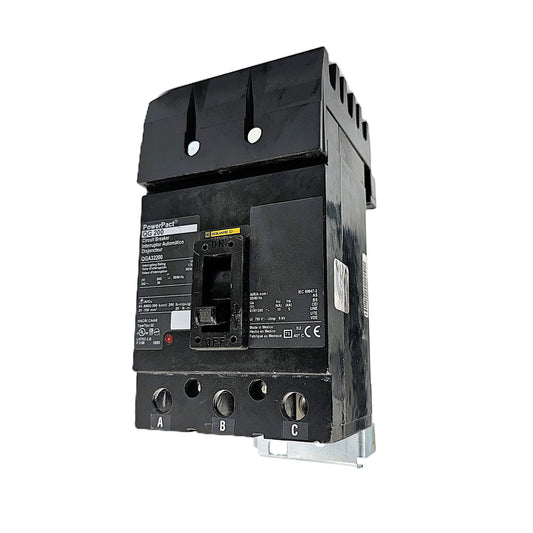Square D PowerPact QGA32200 Circuit Breaker 3-Pole, 200 Amp, 600V AC, Bolt-On, PowerPact QG Frame