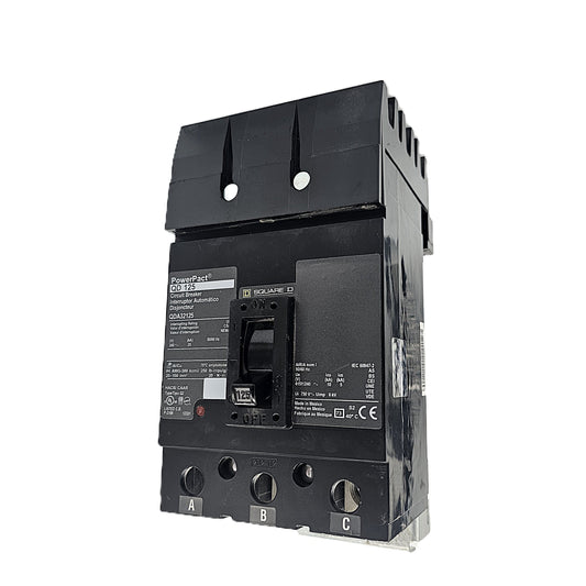 Square D PowerPact QDA32125 Circuit Breaker 3-Pole, 125 Amp, 600V AC, Bolt-On, PowerPact QD Frame