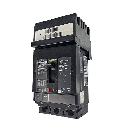 Square D PowerPact HLA261004 Circuit Breaker 2-Pole, 100 Amp, 600V AC, Bolt-On, PowerPact AL Frame