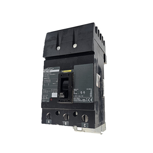 Square D PowerPact QBA32100 Circuit Breaker 3-Pole, 100 Amp, 600V AC, Bolt-On, PowerPact QB Frame