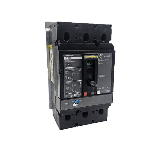 Square D PowerPact JDL36225 Circuit Breaker 3-Pole, 225 Amp, 600V AC, Bolt-On, JD-Frame