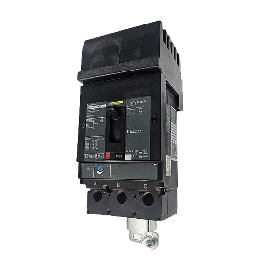 Square D PowerPact JDA36150 Circuit Breaker 3-Pole, 150 Amp, 600V AC, I-Line Mount, JD-Frame