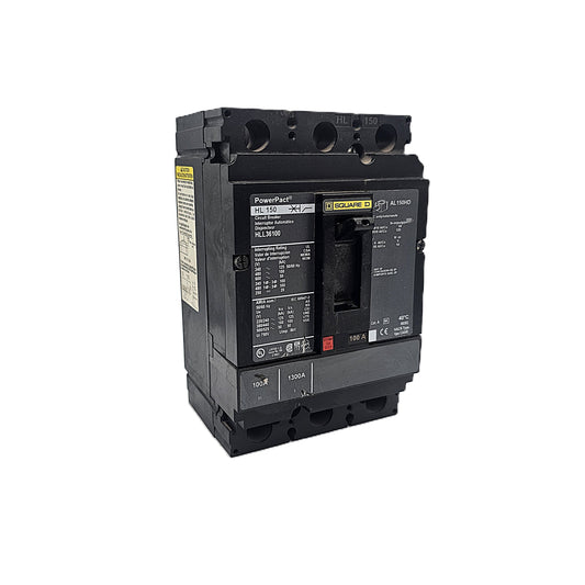 Square D PowerPact HLL36100 Circuit Breaker 3-Pole, 100 Amp, 600V AC, Bolt-On, HL-Frame