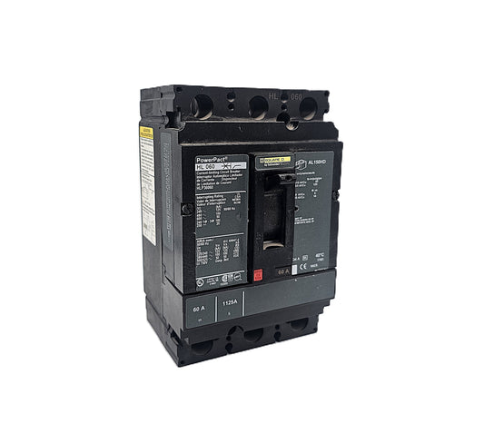 Square D PowerPact HLP36060 Circuit Breaker 3-Pole, 60 Amp, 600V AC, Bolt-On, HL-Frame