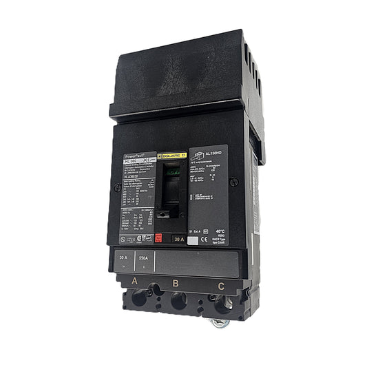 Square D PowerPact HLA36030 Circuit Breaker 3-Pole, 30 Amp, 600V AC, Bolt-On, HL-Frame