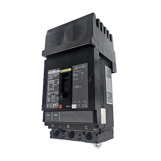 Square D PowerPact HLA36150 Circuit Breaker 3-Pole, 150 Amp, 600V AC, Bolt-On, HL-Frame