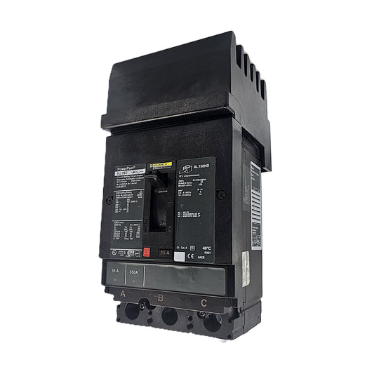 Square D PowerPact HJA36015SN Circuit Breaker 3-Pole, 15 Amp, 600V AC, Bolt-On, HJ-Frame