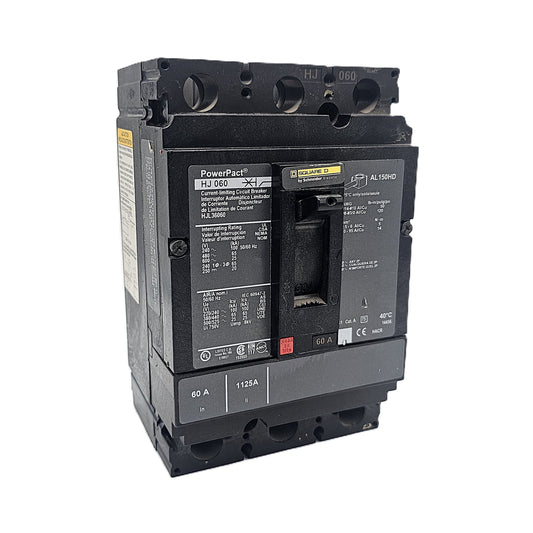 Square D HJL36060 Circuit Breaker 3-Pole, 60 Amp, 600V AC, PowerPact HJ Frame