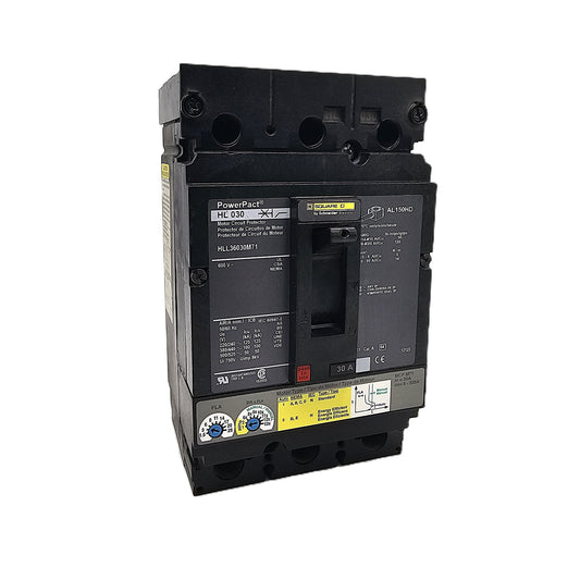 Square D HLL36030M71 Motor Circuit Protector 3-Pole, 30 Amp, 600V AC, PowerPact HL Frame