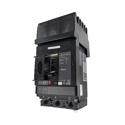 Square D HLA36500 Circuit Breaker 3-Pole, 50 Amp, 600V AC, PowerPact HL Frame