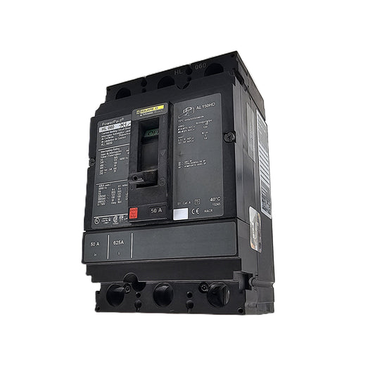 Square D HLL36050 Circuit Breaker 3-Pole, 50 Amp, 600V AC, PowerPact HL Frame