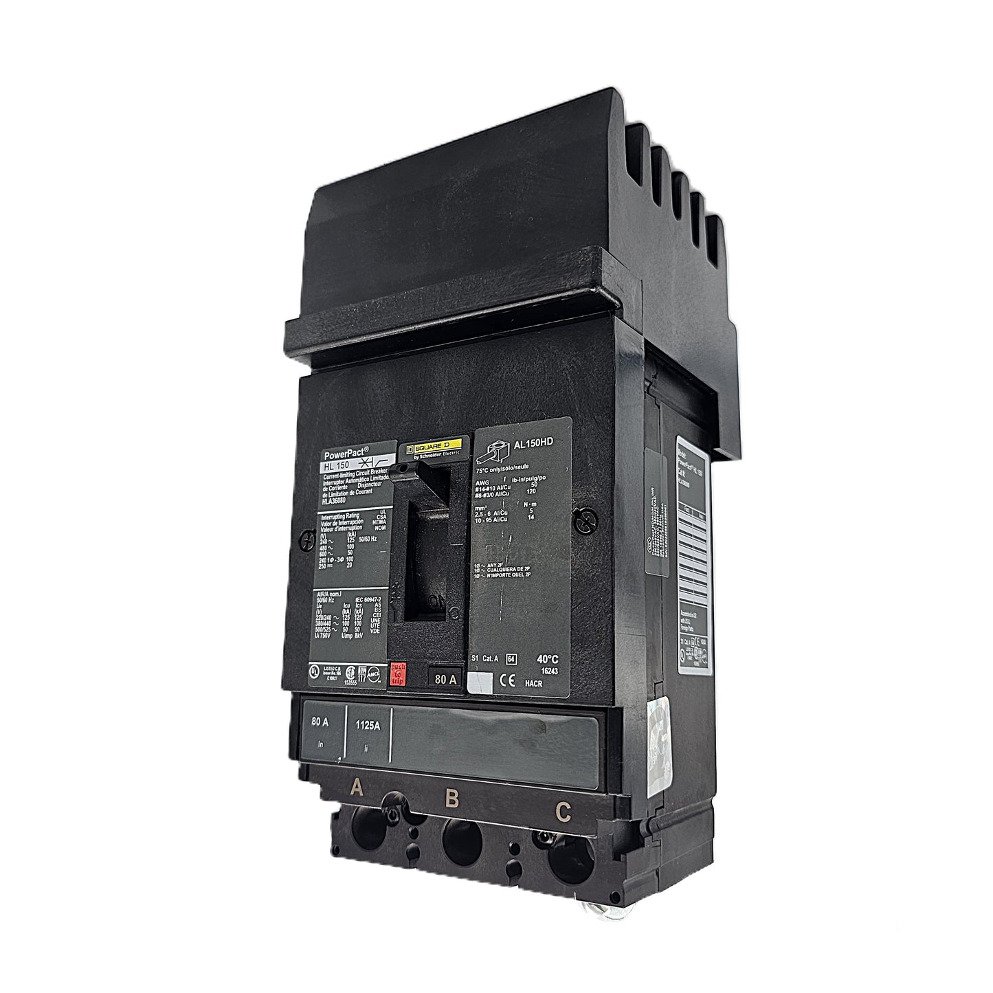 Square D HLA36070 Circuit Breaker 3-Pole, 70 Amp, 600V AC, PowerPact HL Frame