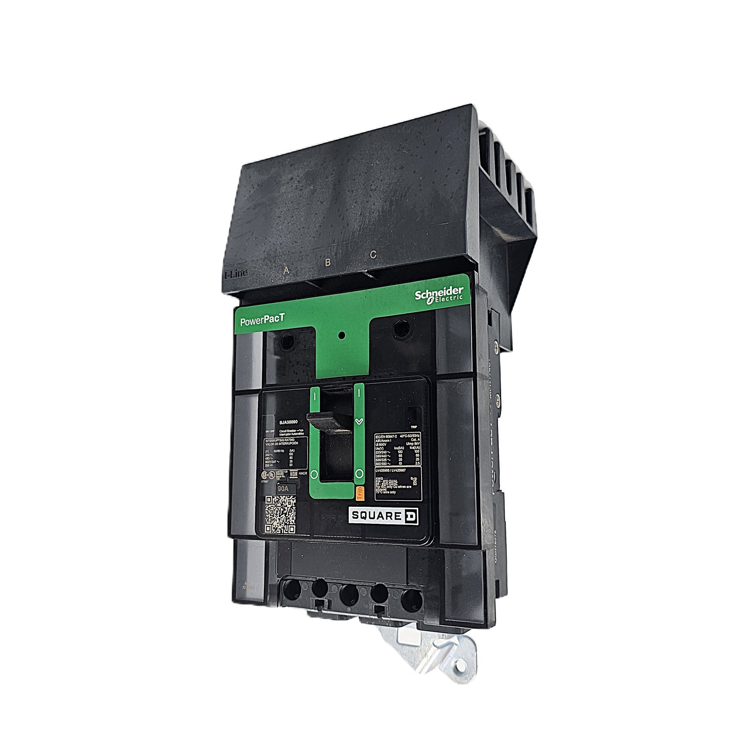 Square D PowerPacT BJA36080 Circuit Breaker 3-Pole, 80 Amp, 600V AC, PowerPacT I-Line Frame