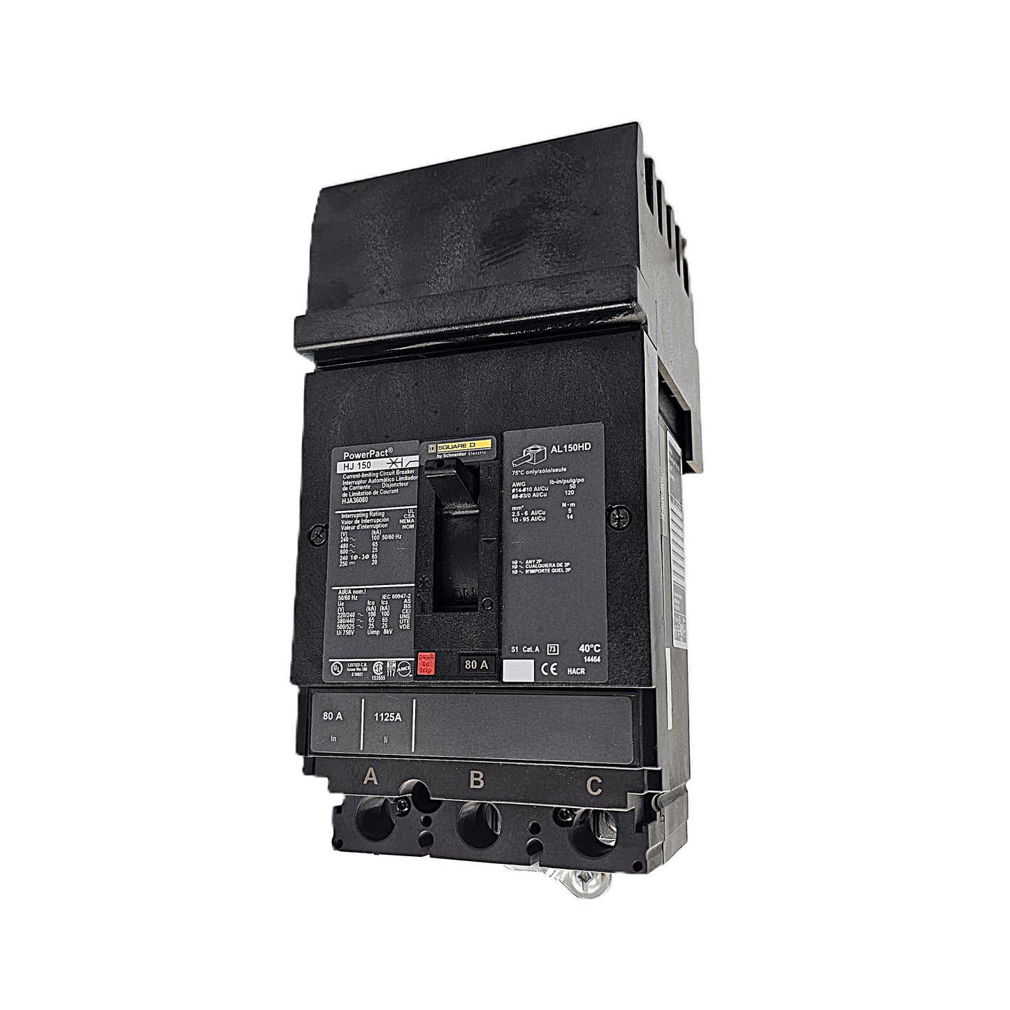 Square D HJL36090 Circuit Breaker  3-Pole, 90 Amp, 600V AC, PowerPact HJ Frame