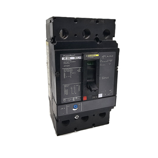 Square D JDP36200 Circuit Breaker 3-Pole, 200 Amp, 600V AC, PowerPact JD Frame