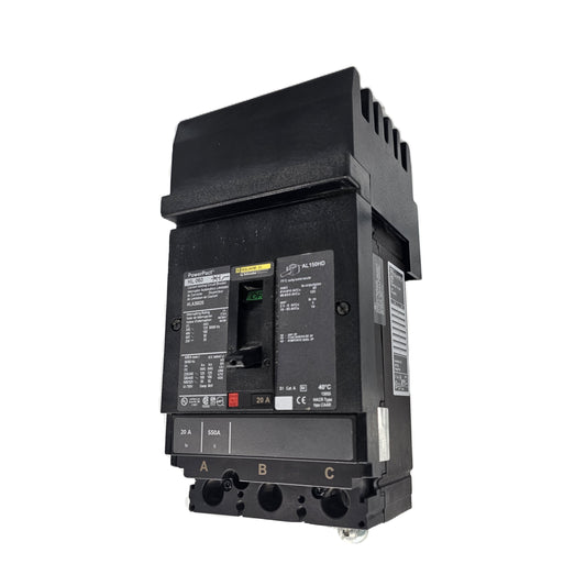 Square D HLA36020 Circuit Breaker 3-Pole, 20 Amp, 600V AC, PowerPacT HL Frame