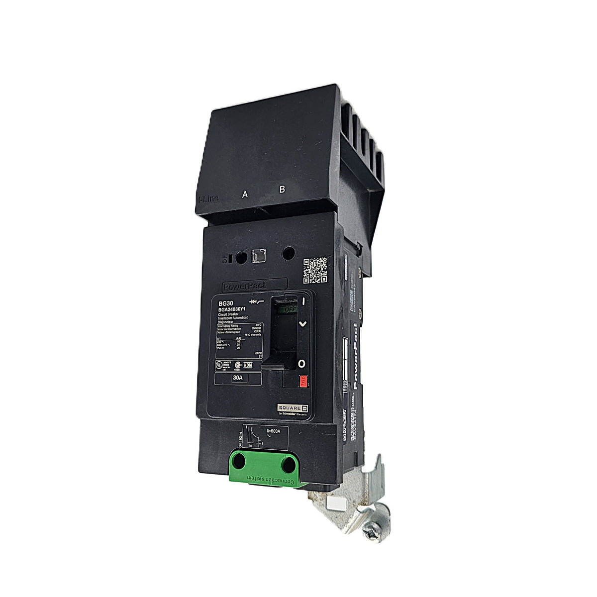 Square D BGA36030 Circuit Breaker 3-Pole, 30 Amp, 600V AC, PowerPact BG-Frame