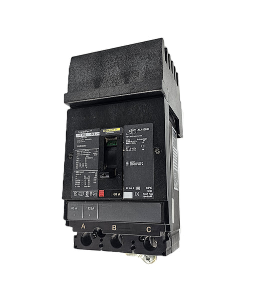 Square D HGA36060 Circuit Breaker 3-Pole, 60 Amp, 600V AC, PowerPact HG-Frame