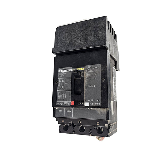 Schneider Electric PowerPact HDA36150 Circuit Breaker 3-Pole, 150 Amp, 600V AC, Thermal Magnetic, HD Frame