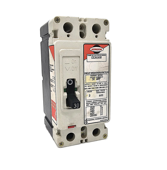 Horizon / Square D CE2030B Circuit Breaker  2-Pole, 30 Amp, 600V AC, Thermal Magnetic, CE Frame