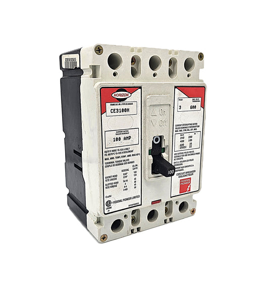 Horizon / Federal Pioneer CE3100H Circuit Breaker 3-Pole, 100 Amp, 600V AC, Bolt-On, CE Frame