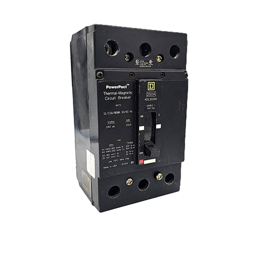 Square D PowerPact KDL32250 Circuit Breaker 3-Pole, 250 Amp, 240V AC Max, KDL Frame, Thermal-Magnetic