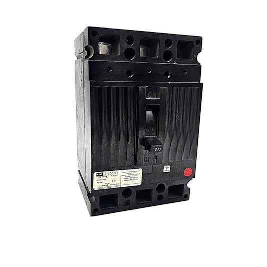 Federal Pioneer CED136070 Circuit Breaker 3-Pole, 70 Amp, 600V AC, Thermal Magnetic, Bolt-On