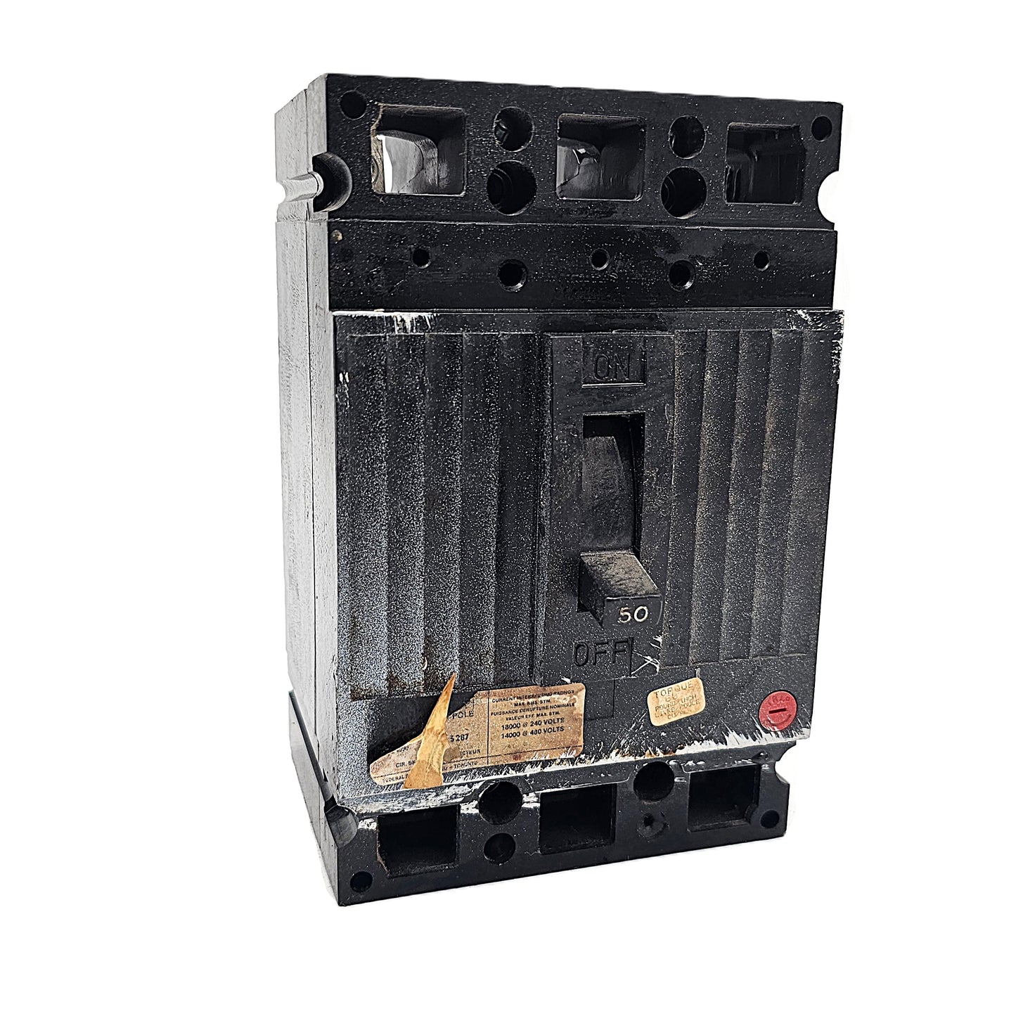Federal Pioneer CED136050 Circuit Breaker 3-Pole, 50 Amp, 600V AC, Thermal Magnetic, Bolt-On