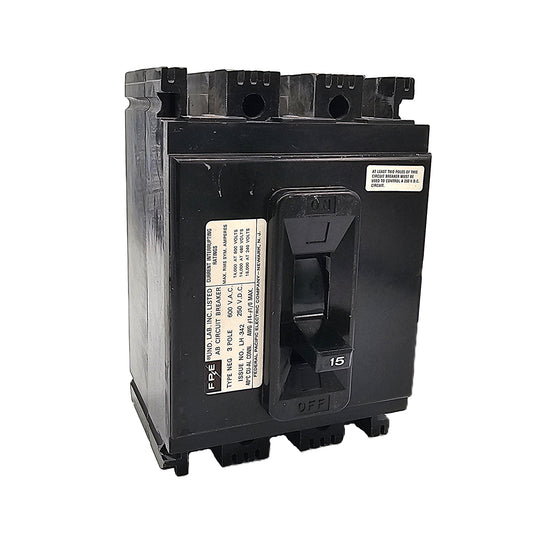 Federal Pioneer NEG631015 Circuit Breaker 3-Pole, 15 Amp, 600V AC, Bolt-On, Thermal Magnetic