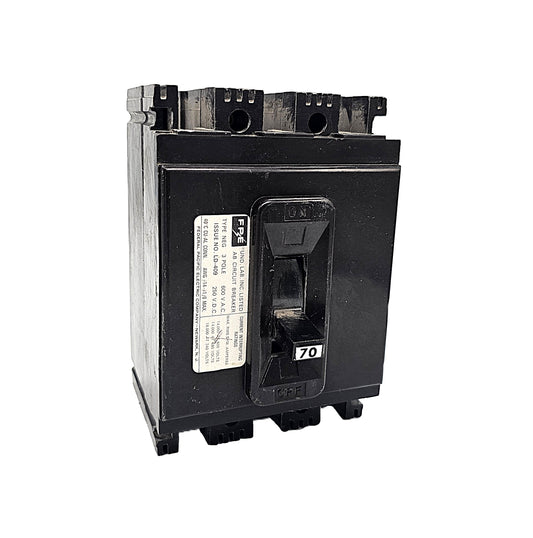 Federal Pioneer NEG631070 Circuit Breaker 3-Pole, 70 Amp, 600V AC, Bolt-On, Thermal Magnetic