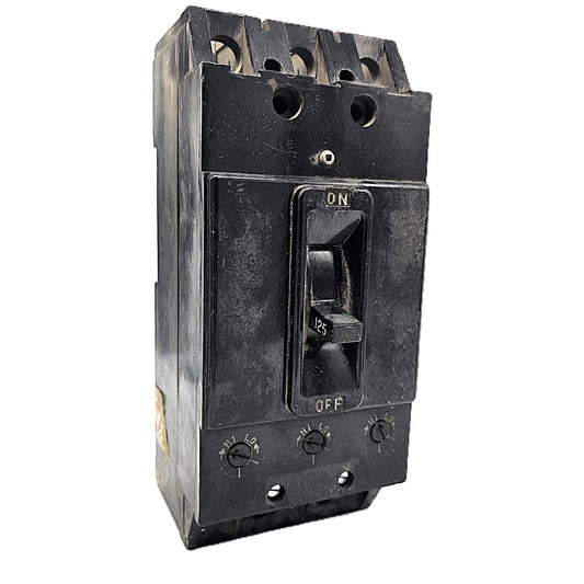 Federal Pioneer FPE NFJ631125 Circuit Breaker 3-Pole, 125 Amp, 600V AC, Bolt-On, HND Frame, Black Handle