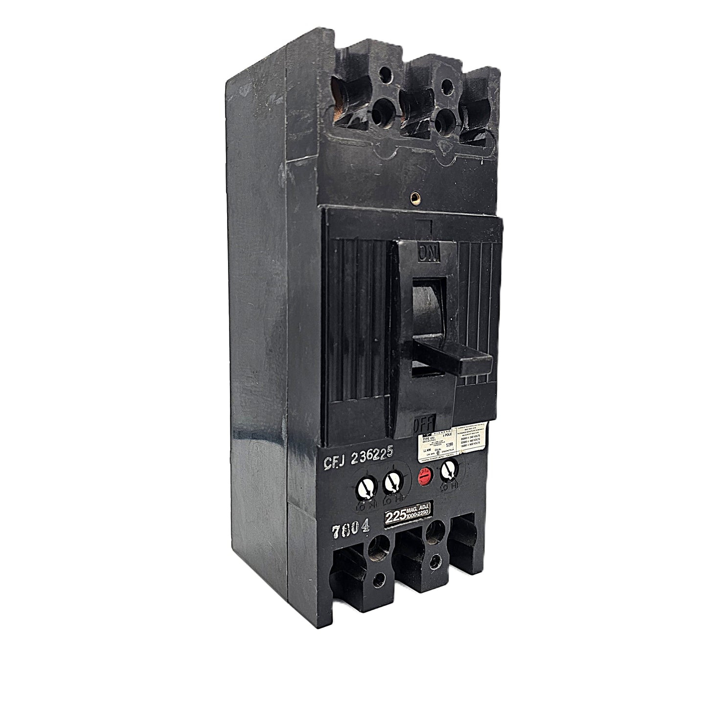 Federal Pioneer FPE CFJ236225 Circuit Breaker 3-Pole, 225 Amp, 600V AC, Bolt-On, CFJ Frame