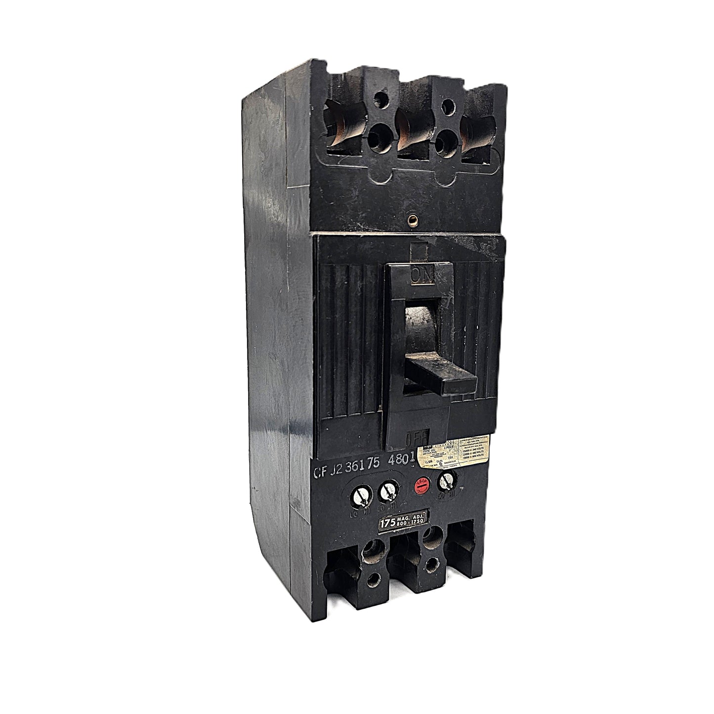 Federal Pioneer FPE CFJ236175 Circuit Breaker 3-Pole, 175 Amp, 600V AC, Bolt-On, CFJ Frame,