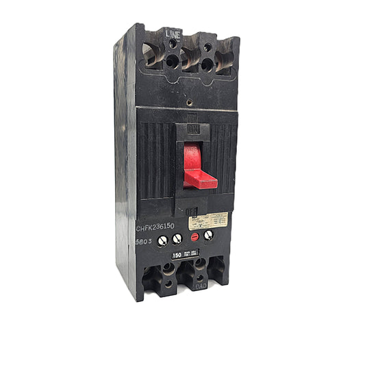 USED Federal Pioneer / Pacific CHFK236150 Circuit Breaker 3-Pole, 150 Amp, 600V AC, Thermal Magnetic, Bolt-On
