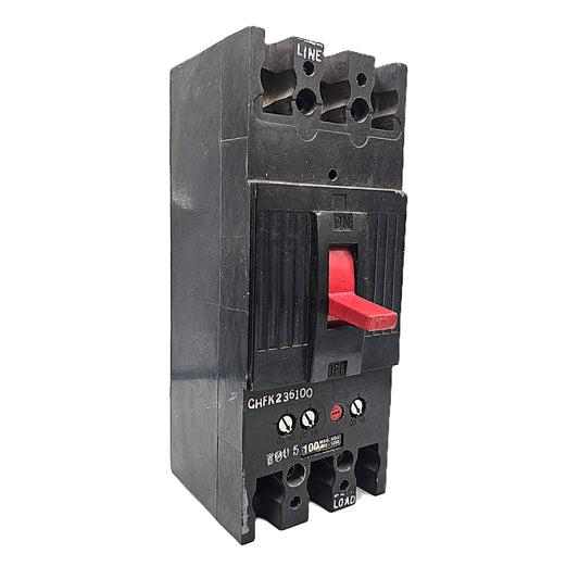 USED Federal Pioneer (FPE) CHFK236100 Circuit Breaker 3-Pole, 100 Amp, 600V AC, Bolt-On, CHFK Frame