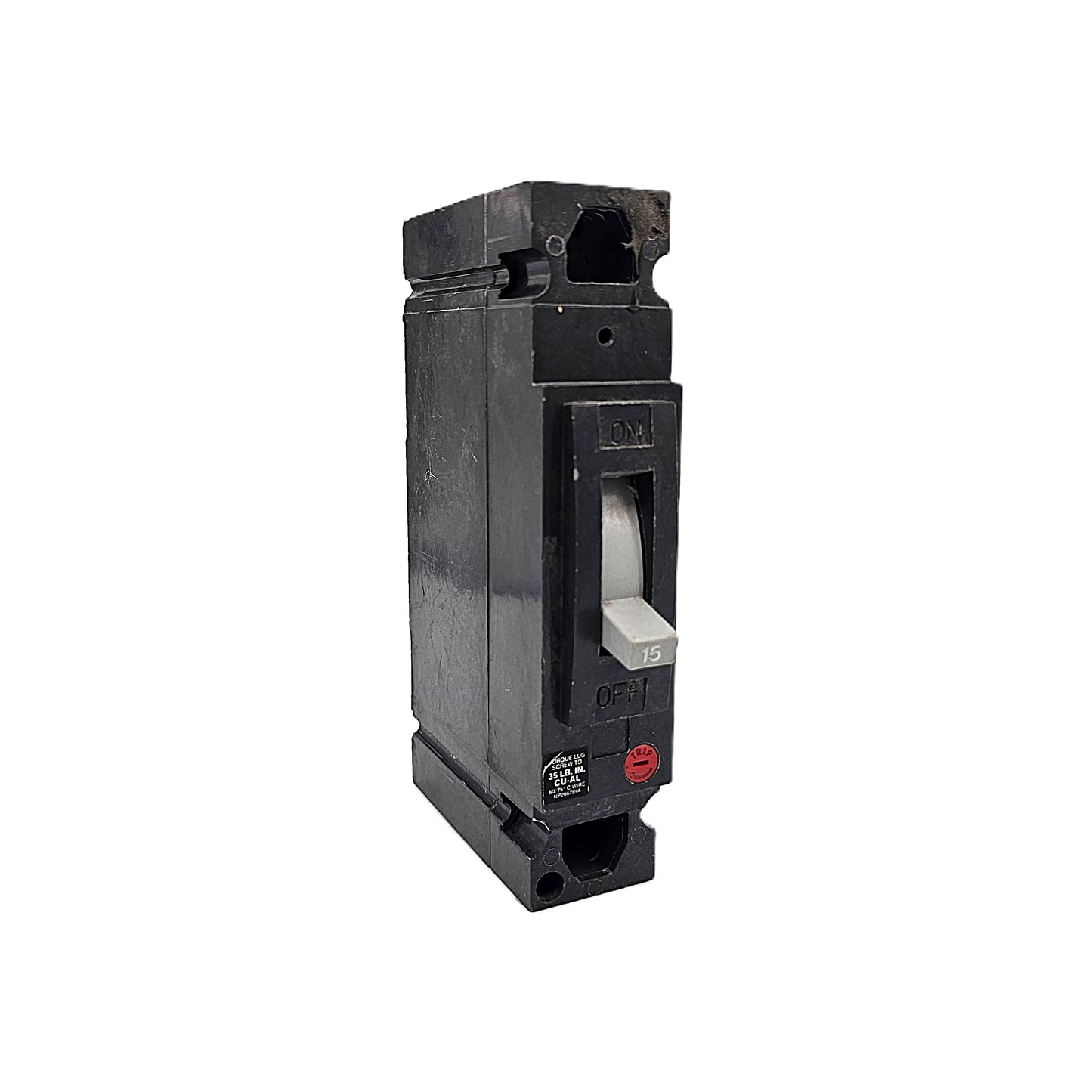 USED General Electric TED114015 Circuit Breaker 1-Pole, 15 Amp, 120/240V AC, Plug-In, Thermal Magnetic, TED Frame