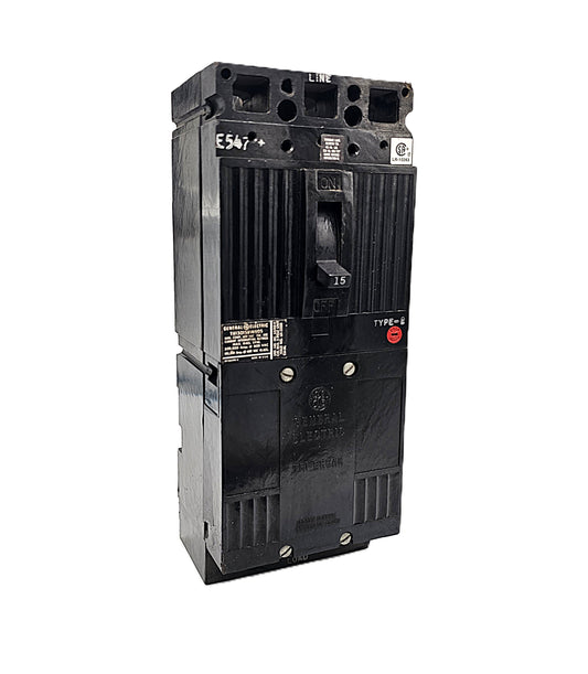 General Electric TB13015BWE05 Circuit Breaker 3-Pole, 15 Amp, 600V AC, Bolt-On, TB1 Frame – Type E2 Tri-Break