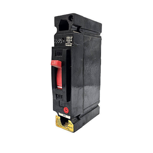 General Electric THQB1115 Circuit Breaker 1-Pole, 15 Amp, 120/240V AC, Plug-In/Bolt-On, Molded Case