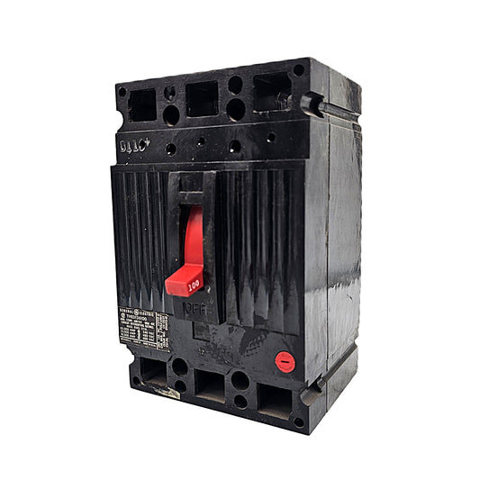General Electric THED136100 Hi-Break Circuit Breaker 3-Pole, 100 Amp, 600V AC, Bolt-On, Hi-Break Frame