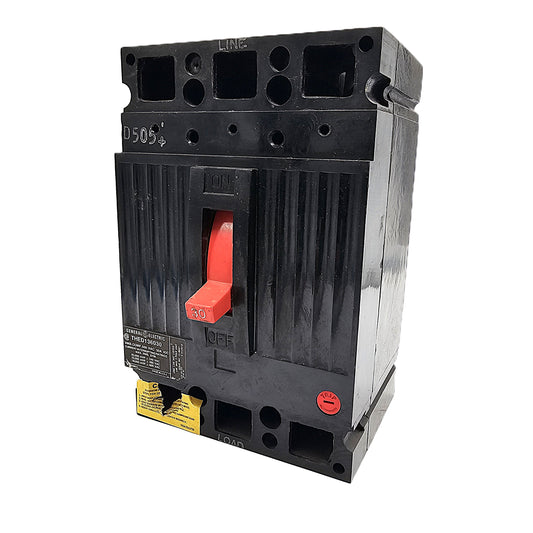 General Electric THED136030 Hi-Break Circuit Breaker 3-Pole, 30 Amp, 600V AC, Bolt-On, Hi-Break Frame