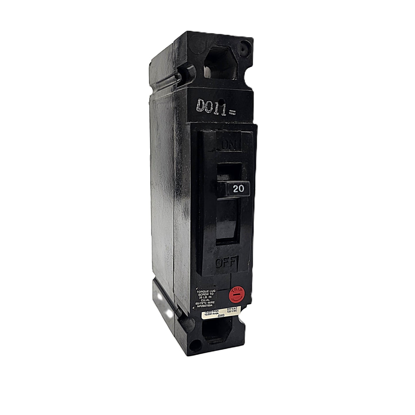 General Electric TED112020 Circuit Breaker 1-Pole, 20 Amp, 120/240V AC, Plug-In, THQL Frame