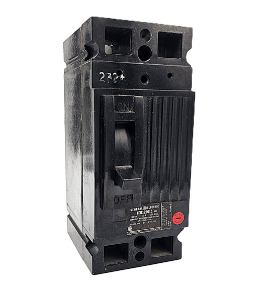 General Electric TEB122015 Circuit Breaker 1-Pole, 15 Amp, 240V AC, Bolt-On, TEB Frame