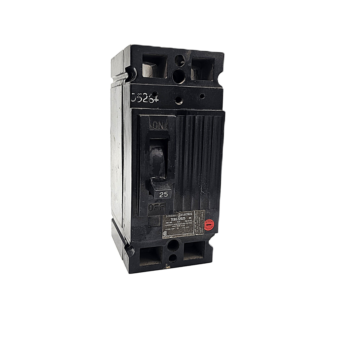 General Electric TEB122025 Circuit Breaker 2-Pole, 25 Amp, 240V AC, Bolt-On, TEB Frame