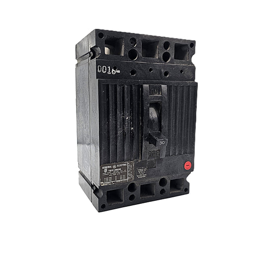 General Electric TED136030 Circuit Breaker 3-Pole, 30 Amp, 600V AC, Bolt-On, TED Frame