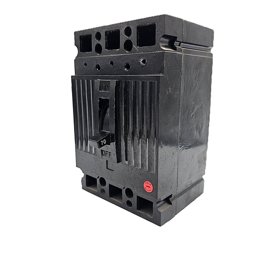 General Electric TED132070 Circuit Breaker 3-Pole, 70 Amp, 240V AC, Bolt-On, TED Frame